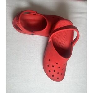 Classic‎ Crocs Clogs Red Men's Size 10-11 Medium Rubber Slip On Shoes
